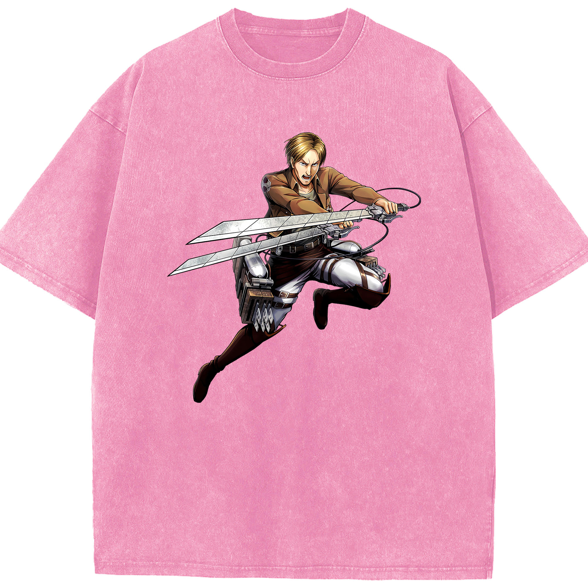 （画像用） 進撃の巨人 Attack on Titan 綿100% ヴィンテージ風 半袖Tシャツ（フロントプリント）